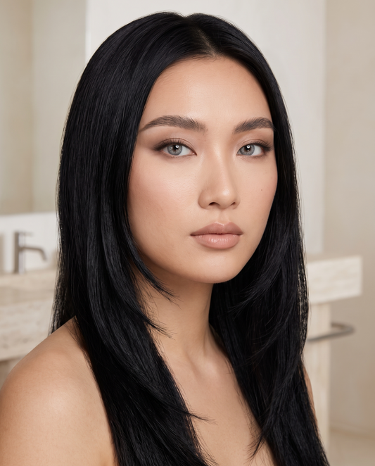 Iris Grey portée par une influenceuse beauté Velvet Cosmetics