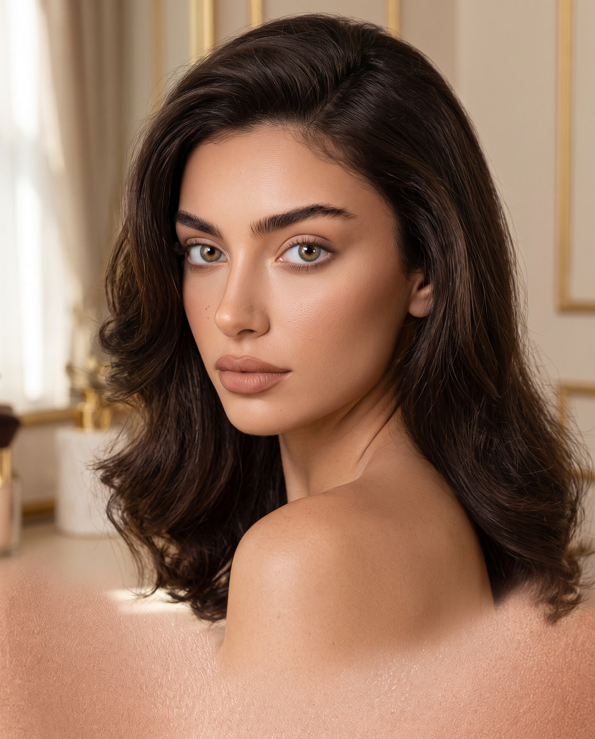 Iris Brown portée par une influenceuse beauté Velvet Cosmetics