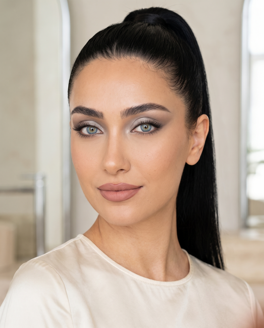 Cléopatra Blue portée par une influenceuse beauté Velvet Cosmetics