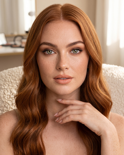 New York Green portée par une influenceuse beauté Velvet Cosmetics