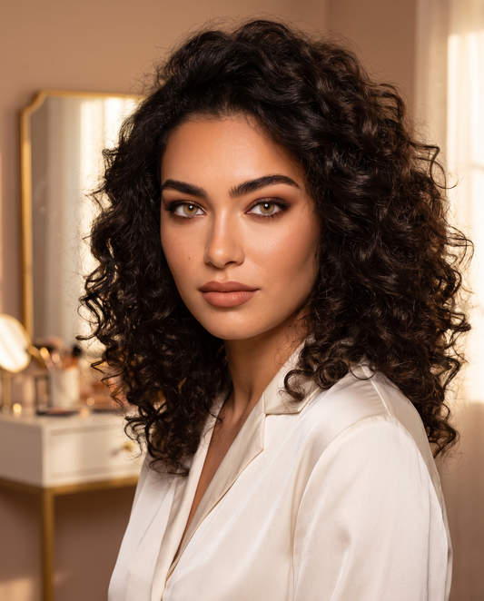 Ochre portée par une influenceuse beauté Velvet Cosmetics