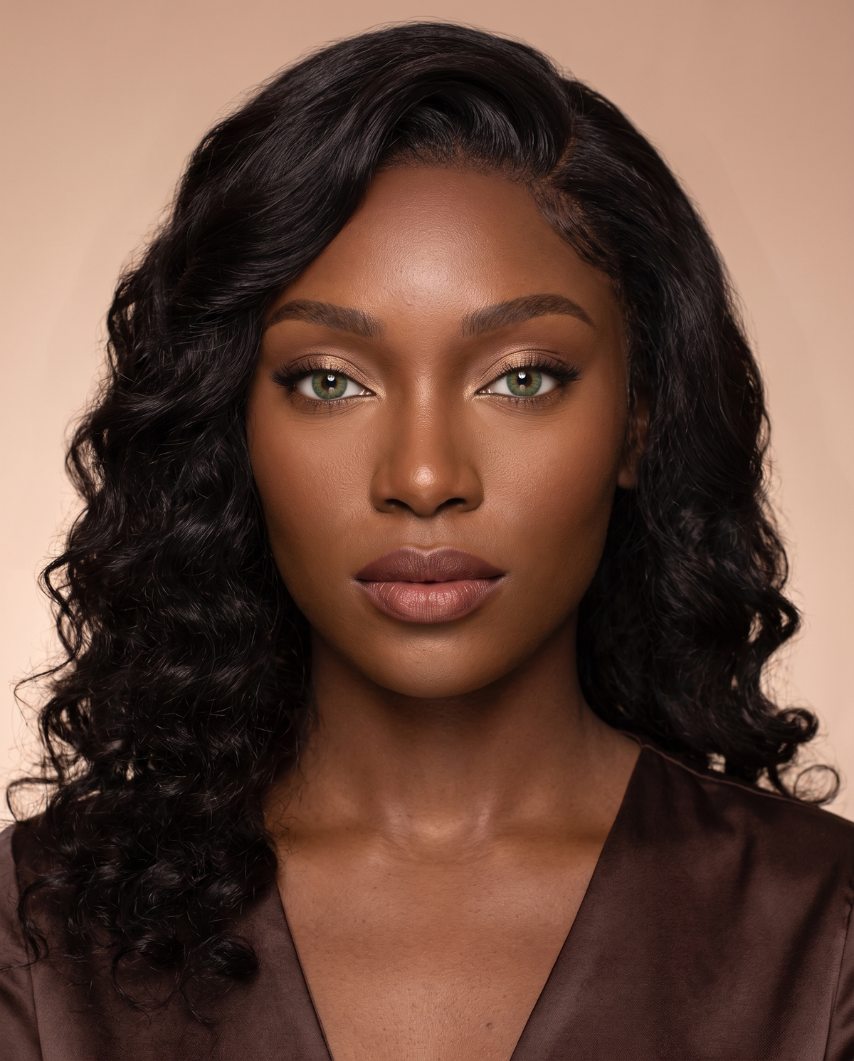 Lentilles New York Green portées par une influenceuse Velvet Cosmetics
